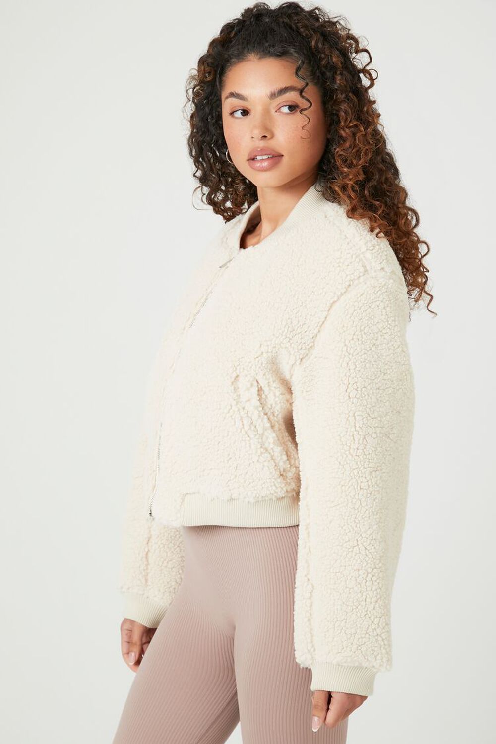 Faux Shearling Bomber Jacket